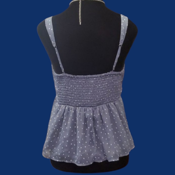 Abercrombie & Fitch Blue Smocked Tank Top. Size Large - Picture 2 of 5